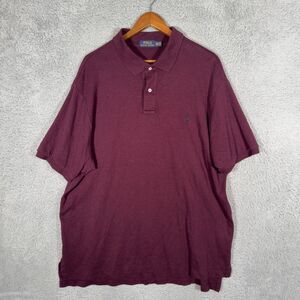 Polo Ralph Lauren Polo Shirt Mens 2XLT Maroon Black Pony Logo Casual Big Tall